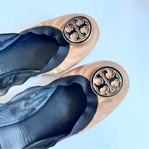 Tory Burch Tan Leather Ballet Flats Size 9
